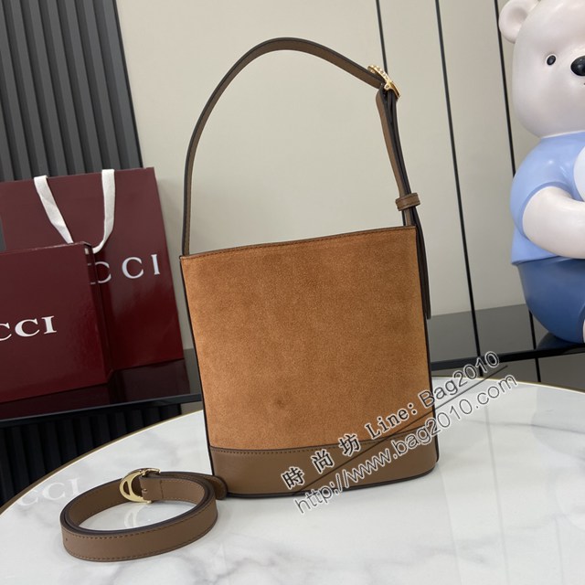 Gucci專櫃古馳2025春夏系列最新款檔案桶包手提單肩斜挎女包 jh2609型號：833665